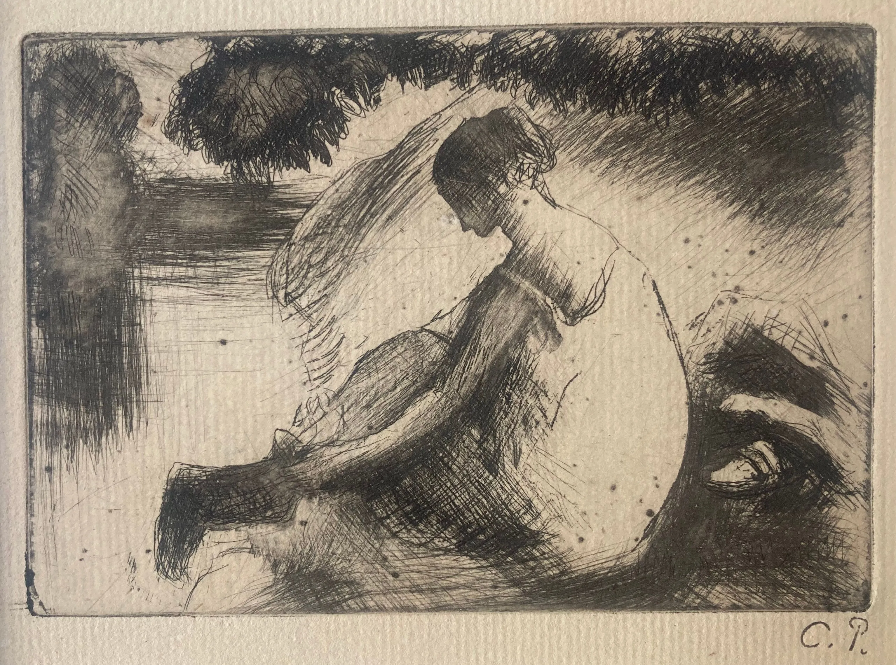 Baigneuse mettant ses bas, 1893, Camille Pissarro (1830-1903)